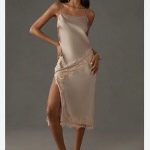 Anthropologie Elegant Satin Slip Dress